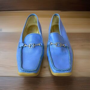 Escada Women’s Blue Leather Driving Moc Loafers Size 7.5 B